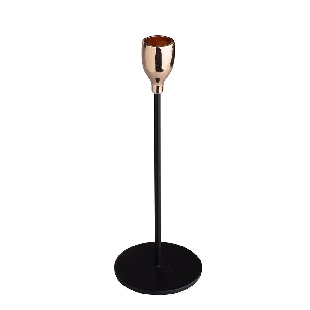 Lumarko Juodas metal candle holder with auksinis 8x822,5 cm