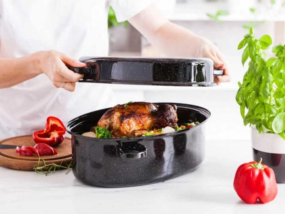 Altom Design Enamel roaster su dangčiu 7,1 L dia. 38 cm h 18 cm