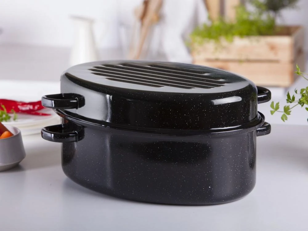 Altom Design Enamel roaster su dangčiu 7,1 L dia. 38 cm h 18 cm
