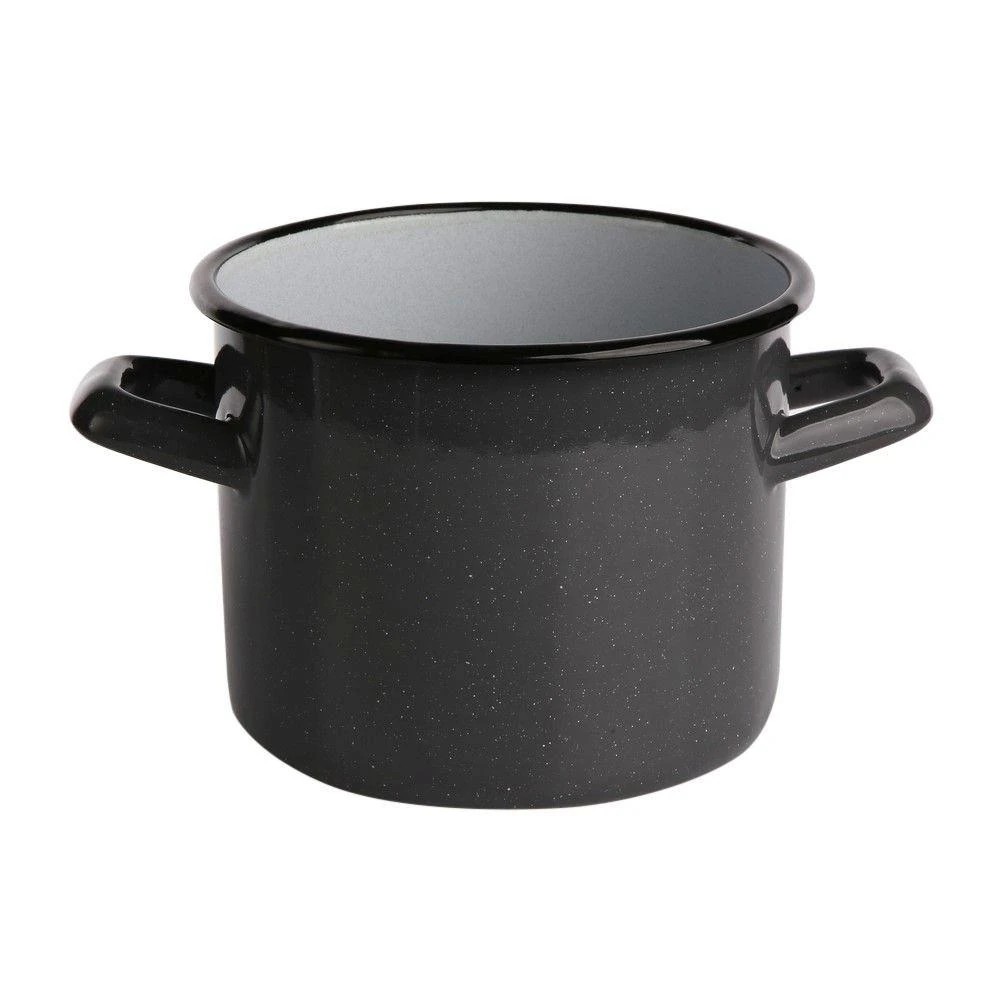Altom Design POT 14 CM ENAMEL Pilkas SPECKLED