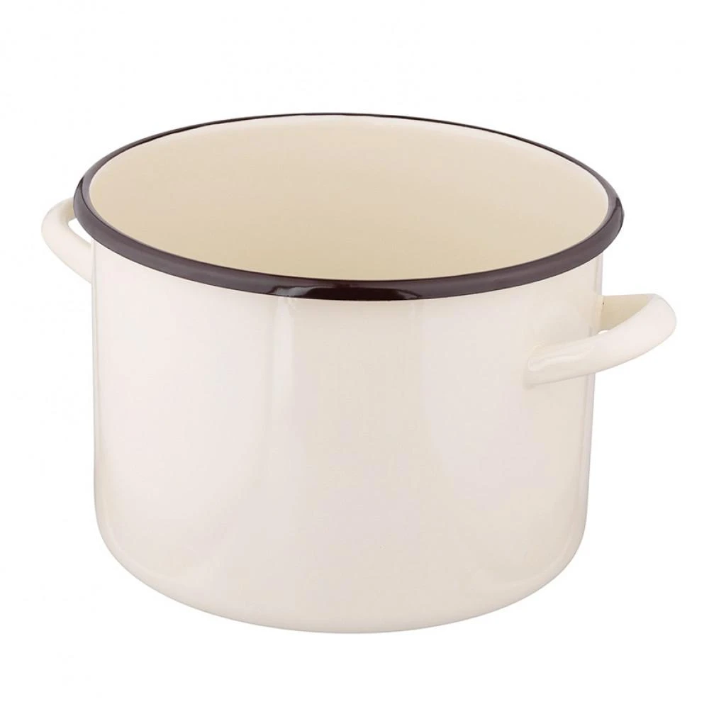 Altom Design Silesia TIESUS EMALINIS PUODAS 24 CM 7,5 L INDUKCINĖS KREMINĖS DUJOS