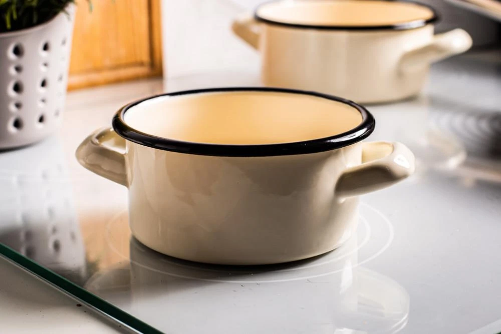 Altom Design Enamelled saucepan 0,5l dia.12cm h.5,8cm cream