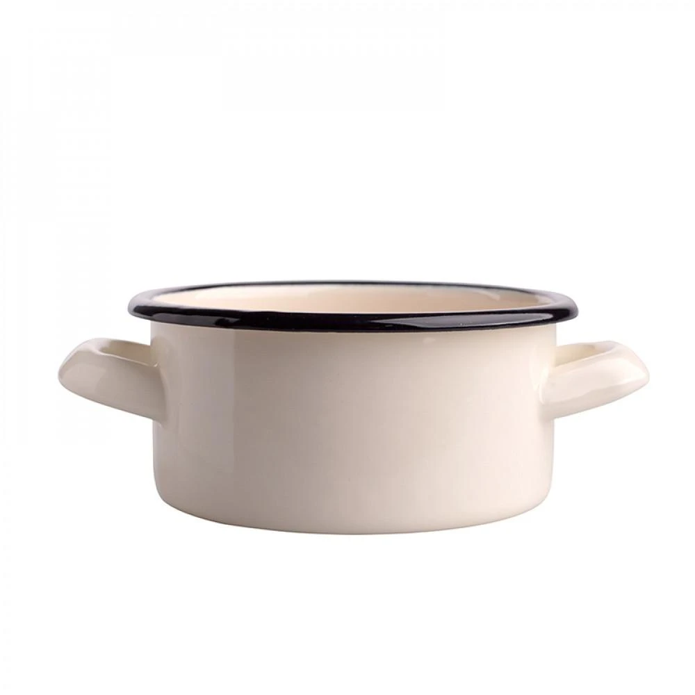 Altom Design Enamelled saucepan 0,5l dia.12cm h.5,8cm cream