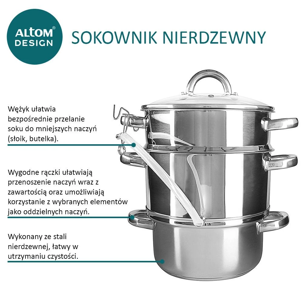 Altom Design Nerūdijantis plienas 5L fruit juice garintuvas