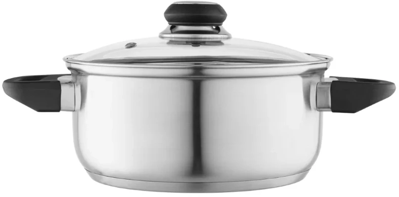 MTM Steel Emilio nerūdijančio plieno puodas, 1,9 l, 18 cm, su stikliniu dangčiu