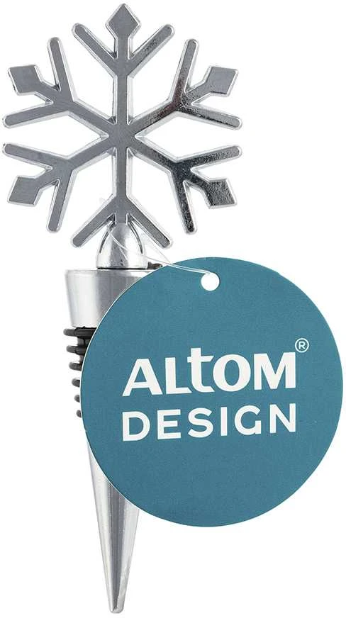 Wine stopper snowflake 11,5x4,5x2 cm, sidabrinis