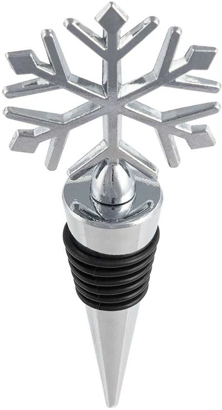 Wine stopper snowflake 11,5x4,5x2 cm, sidabrinis