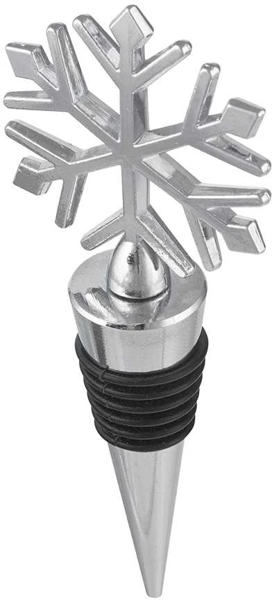 Wine stopper snowflake 11,5x4,5x2 cm, sidabrinis