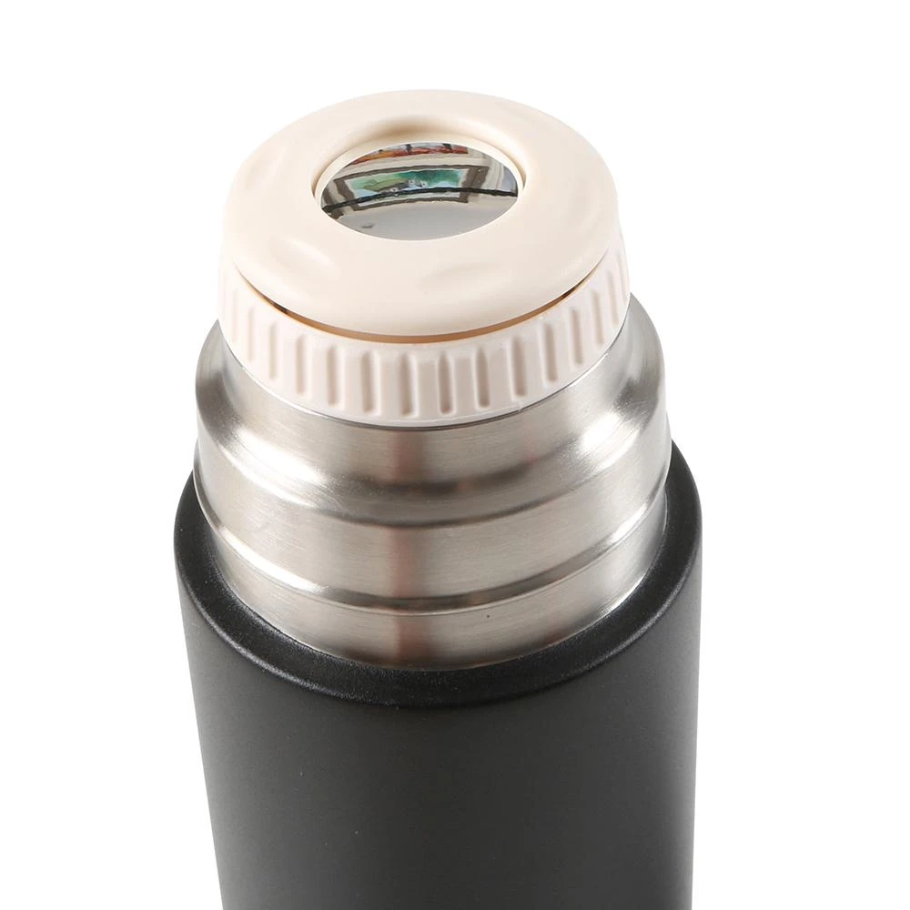 Thermos Termosas su puodelio formos dangteliu, 580 ml, juodas