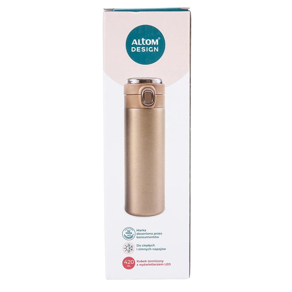 Auksinis termosas su LED lempute, 420 ml