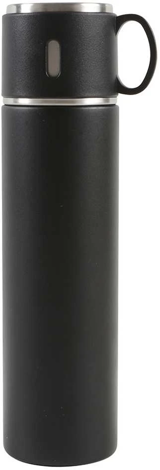 Thermos Termosas su puodelio formos dangteliu, 580 ml, juodas