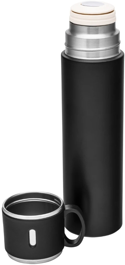Thermos Termosas su puodelio formos dangteliu, 580 ml, juodas