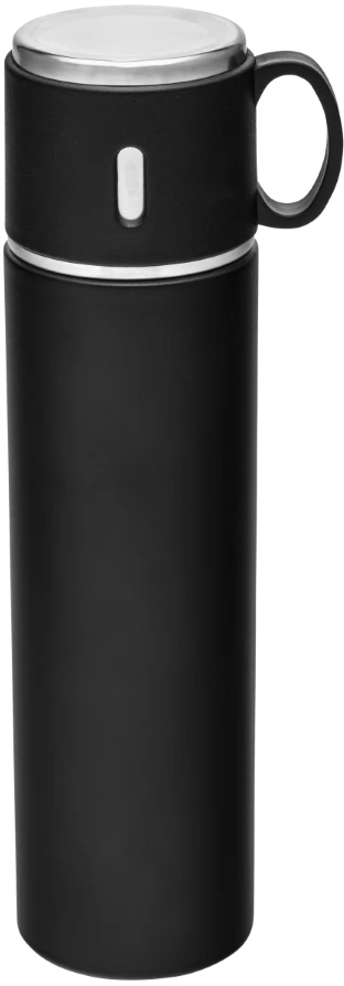 Thermos Termosas su puodelio formos dangteliu, 580 ml, juodas