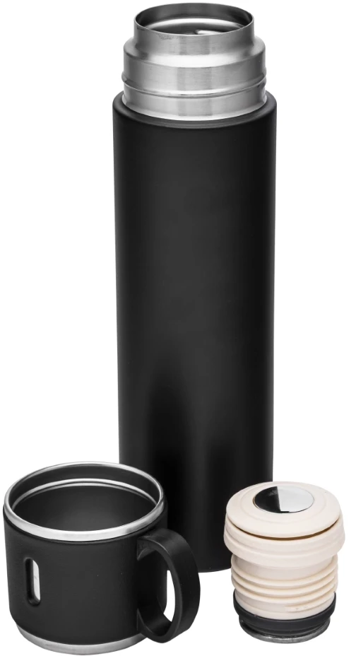 Thermos Termosas su puodelio formos dangteliu, 580 ml, juodas