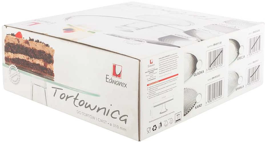 Tortinė iš stiklo ant kojelės 28cm,Karo