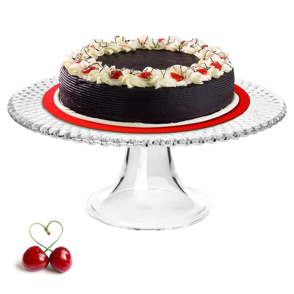 Tortinė iš stiklo ant kojelės 28cm,Karo