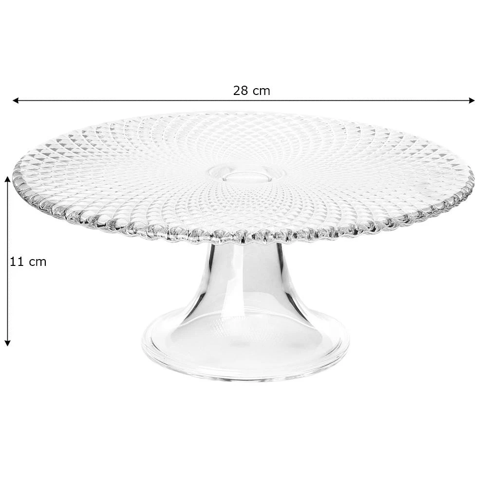 Tortinė iš stiklo ant kojelės 28cm,Karo