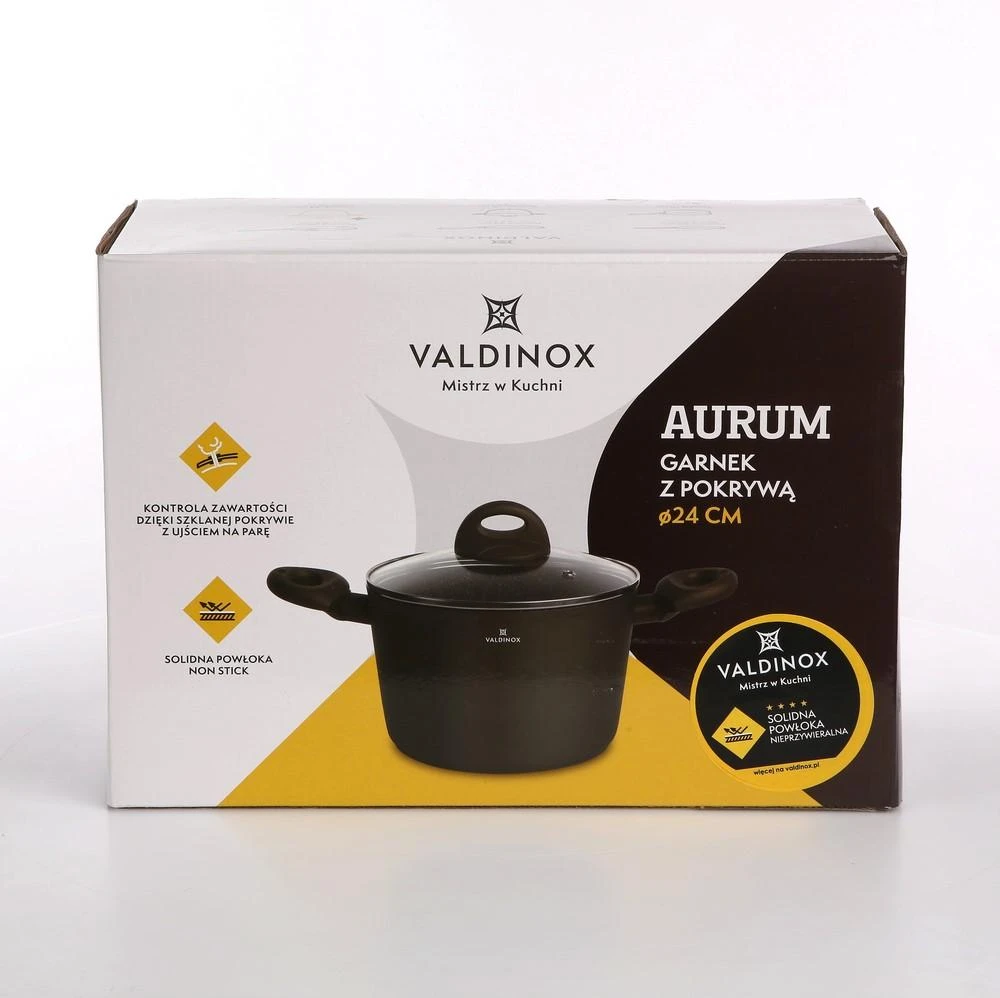 Valdinox Aurum casserole 24cm su dangčiu; 6L