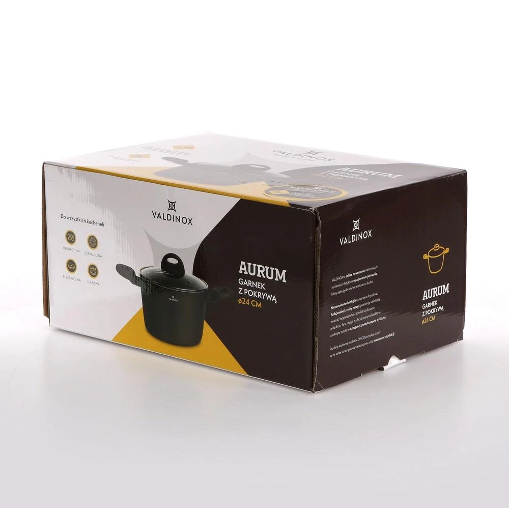 Valdinox Aurum casserole 24cm su dangčiu; 6L