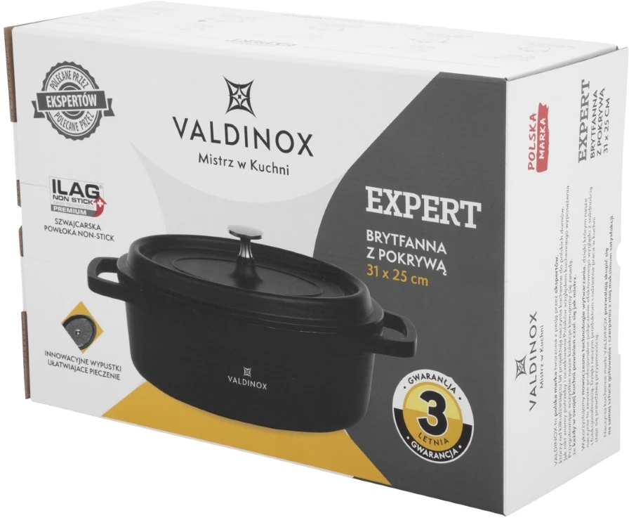 Valdinox Expert ovalios formos troškinimo puodas, 31x25cm, 5,0l