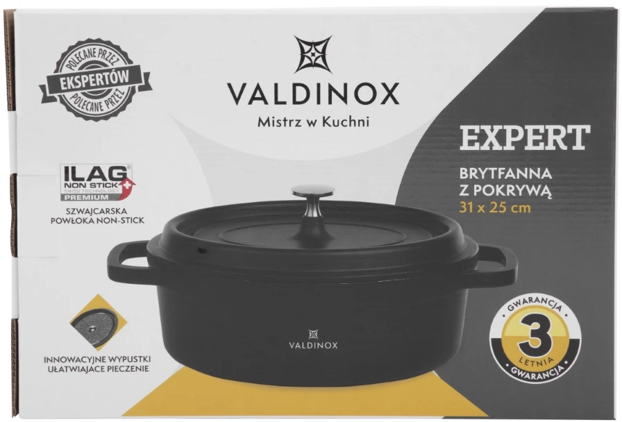 Valdinox Expert ovalios formos troškinimo puodas, 31x25cm, 5,0l