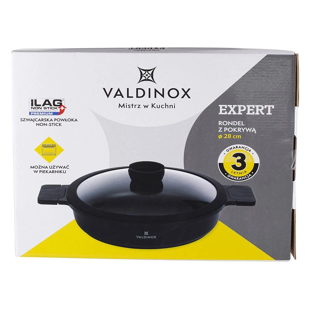 Valdinox Expert puodas 28 cm su dangčiu 3,5 l