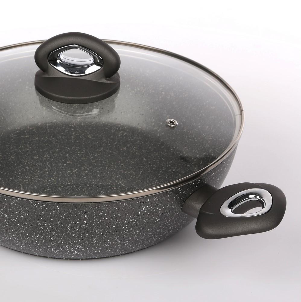 „Valdinox Rock“ gili keptuvė 28 cm su dangčiu 3,5 l talpos.