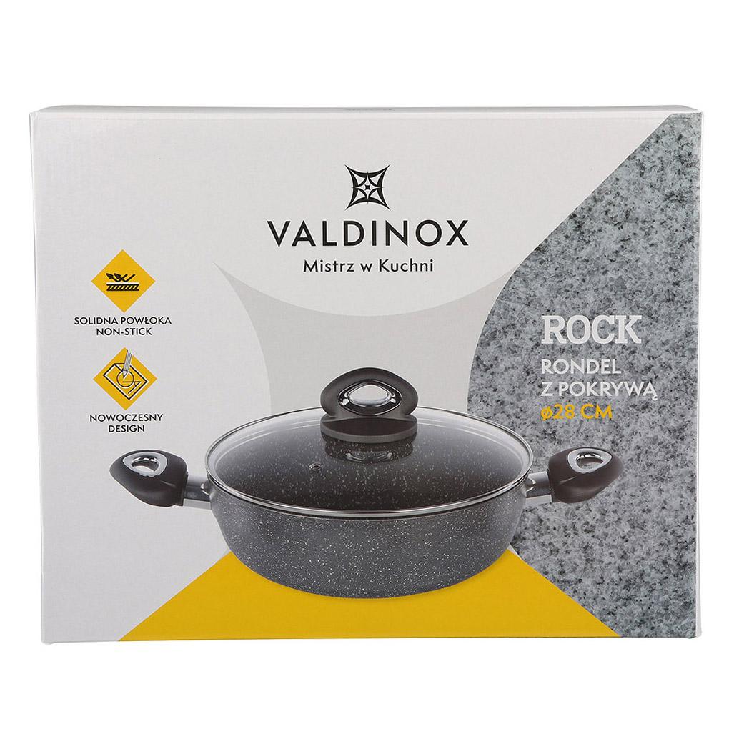 „Valdinox Rock“ gili keptuvė 28 cm su dangčiu 3,5 l talpos.