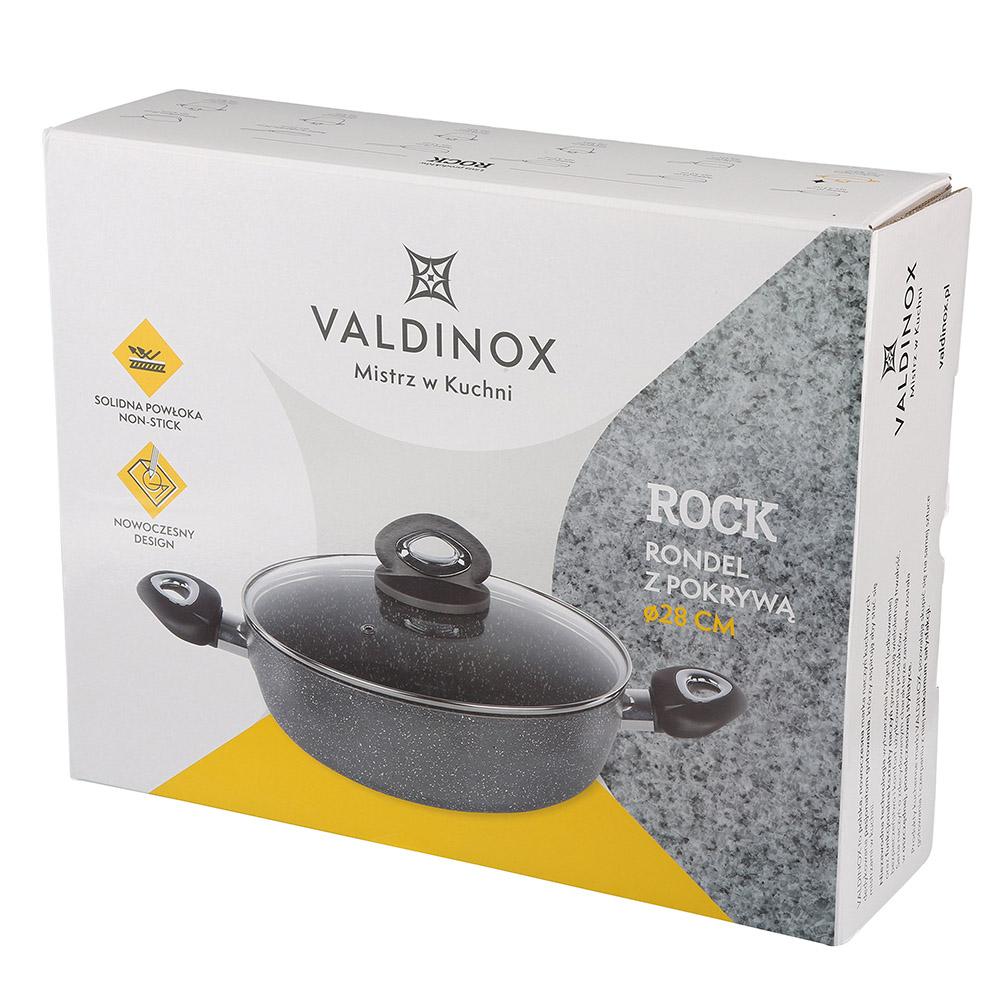 „Valdinox Rock“ gili keptuvė 28 cm su dangčiu 3,5 l talpos.