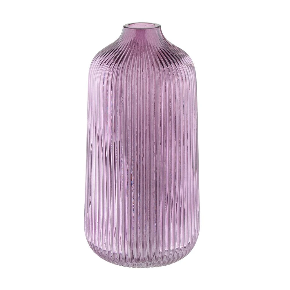 Glass vase h-21cm, violetinė (color box)