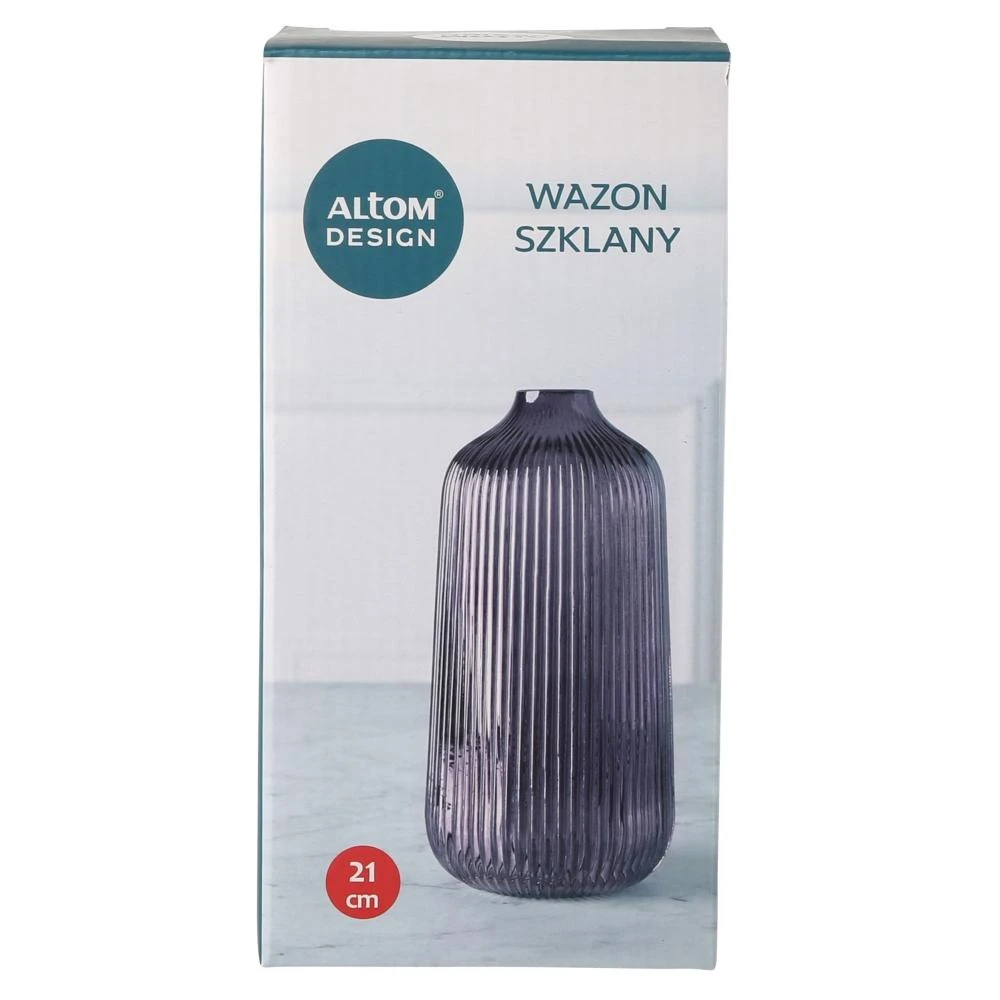 Glass vase h-21cm, violetinė (color box)