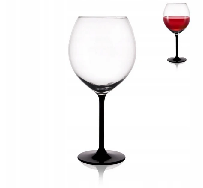 XXL Prosecco vyno taurė Altom Design su juoda kojele, 700 ml