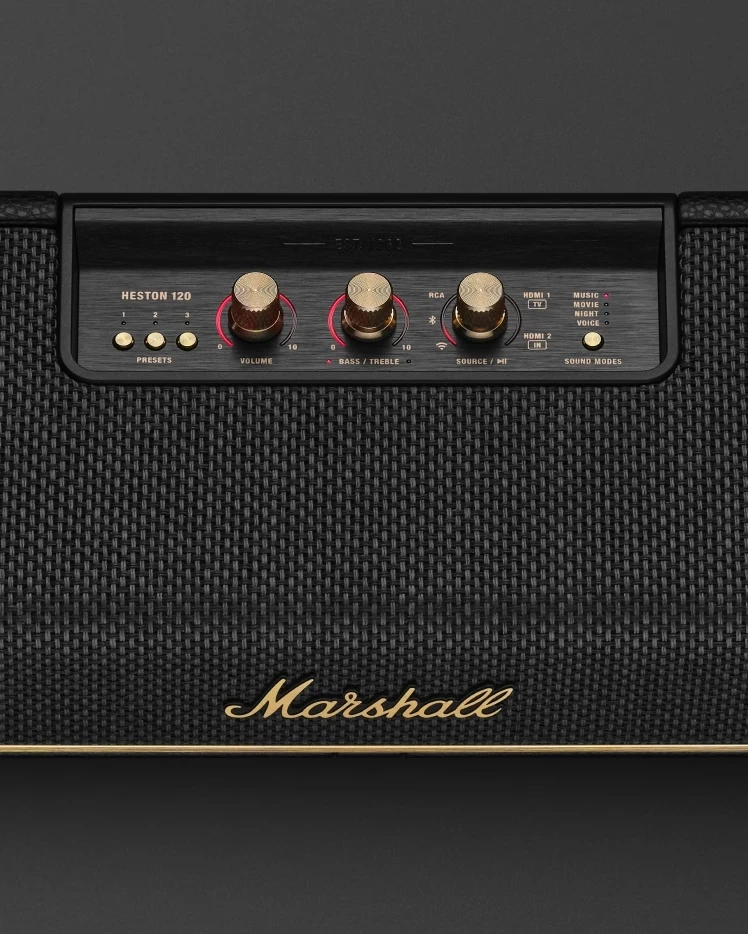 Marshall Heston 120 Garso kolonėlė su „Dolby Atmos“ įtraukiančiu garsu, juodos spalvos