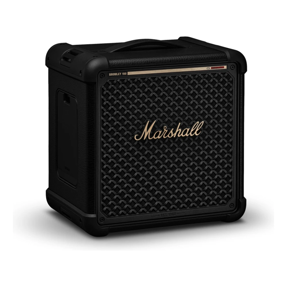 Nešiojama kolonėlė Marshall „Bromley 150“, juoda su žalvario spalvos detalėmis