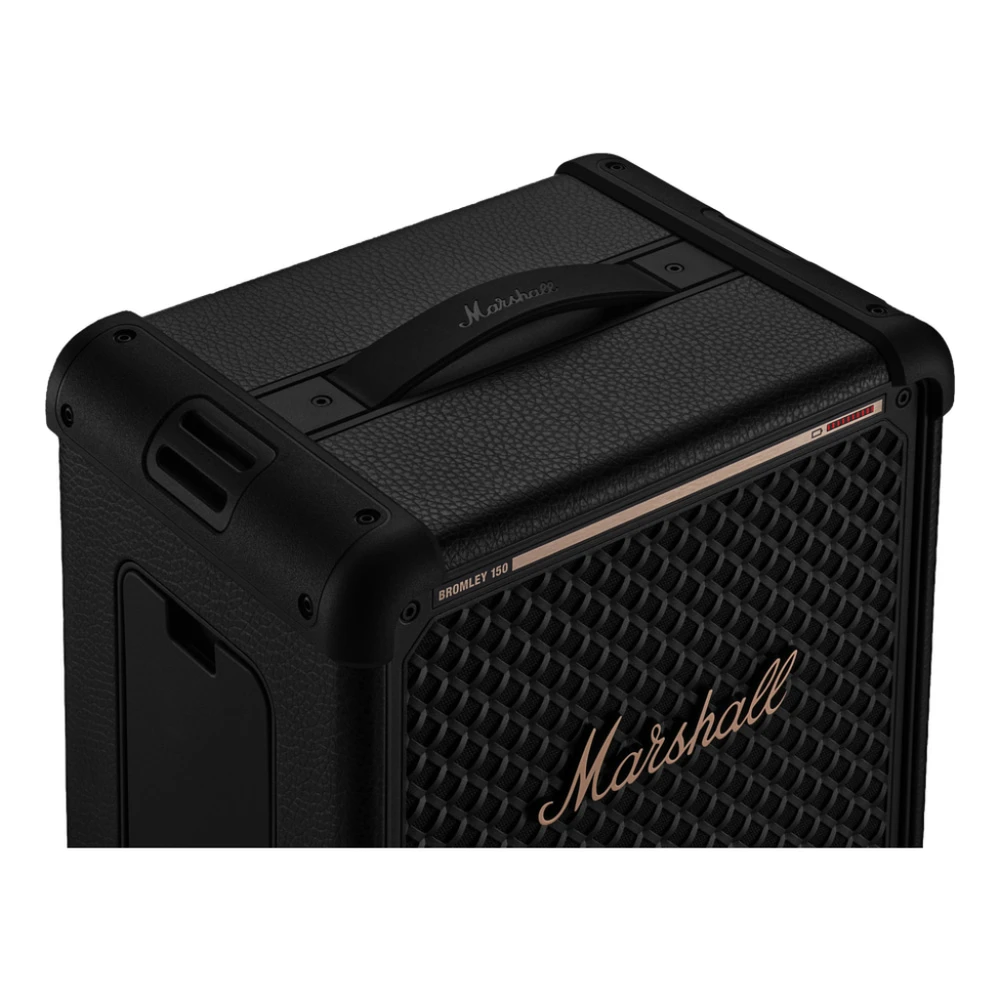 Nešiojama kolonėlė Marshall „Bromley 150“, juoda su žalvario spalvos detalėmis