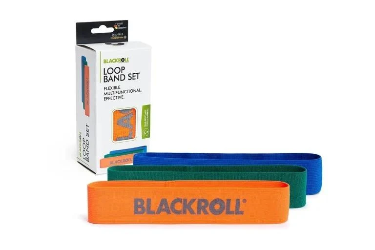 BLACKROLL pasipriešinimo juostų rinkinys, Žalia, Mėlyna, Oranžinė
