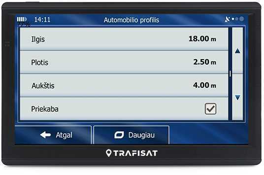 Automobilinė 7" navigacija sunkvežimiui ir lengvajam Trafisat CW7132 Truck