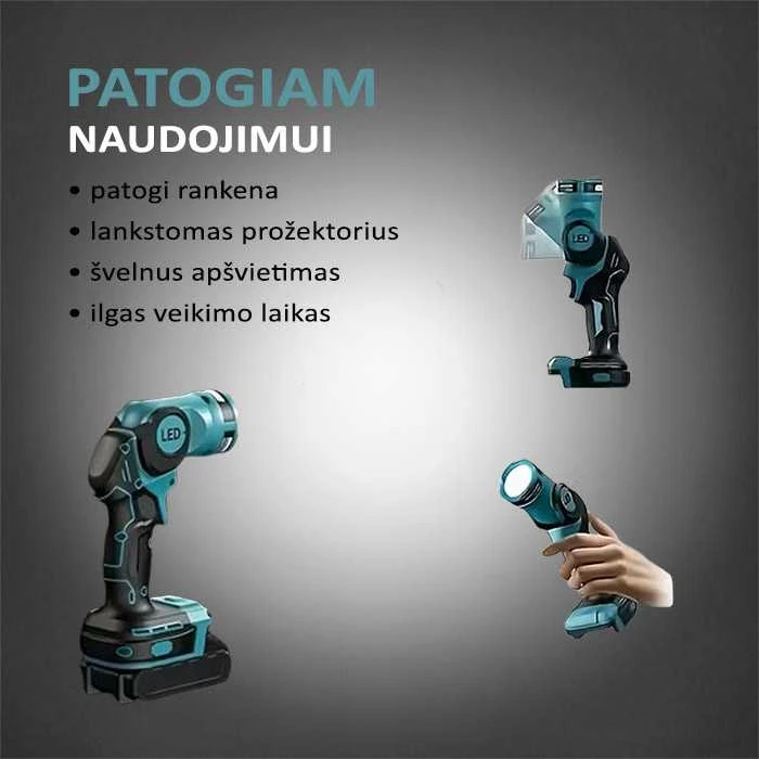BZN LED prožektorius Makita akumuliatoriams 18V L5 500Lm 6W