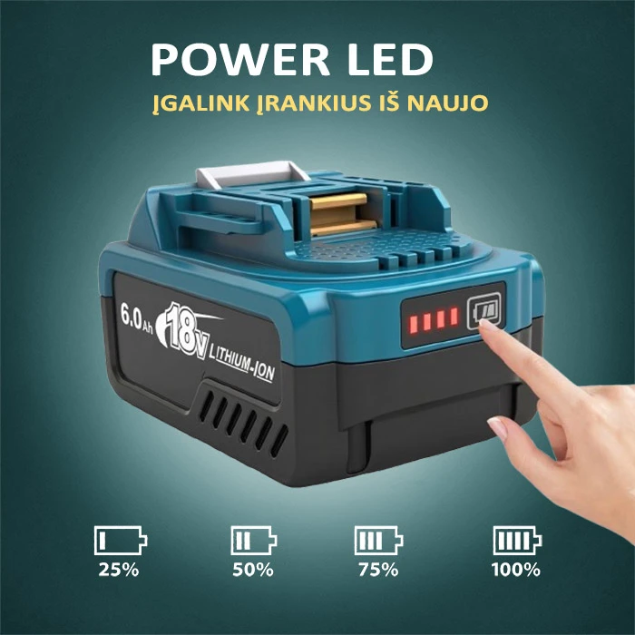 Ntt Co Akumuliatorius Makita įrankiams SMTM Li-Ion 18V 6Ah