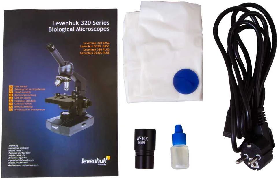 Biologinis mikroskopas su koordinuotu stumdomu staliuku Levenhuk 320 40x-1000x