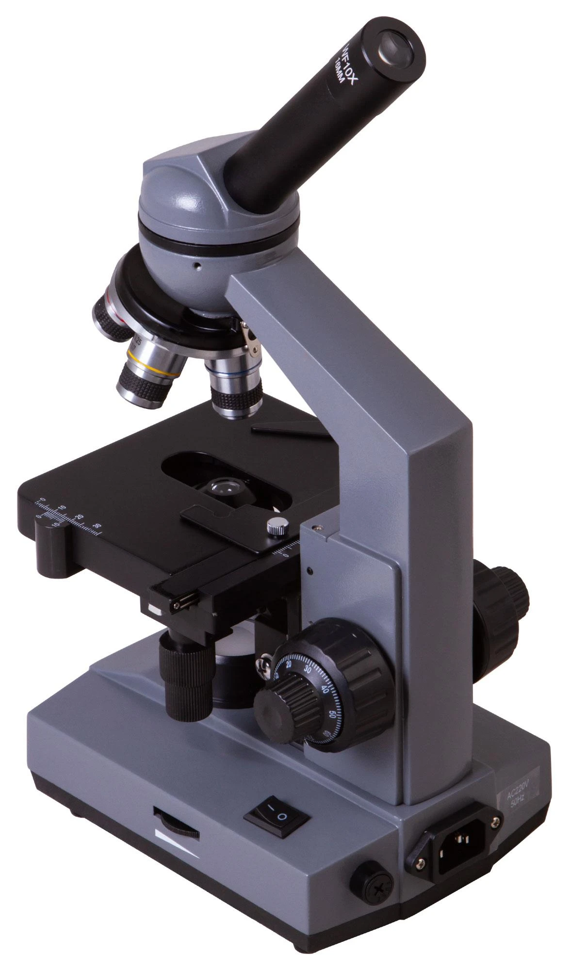 Biologinis mikroskopas su koordinuotu stumdomu staliuku Levenhuk 320 40x-1000x