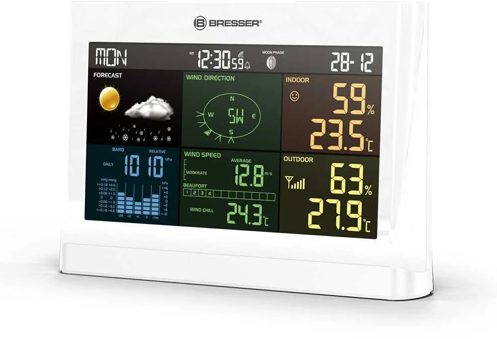 BRESSER 5-in-1 Comfort Orų stotelė with Colour Ekranas baltas