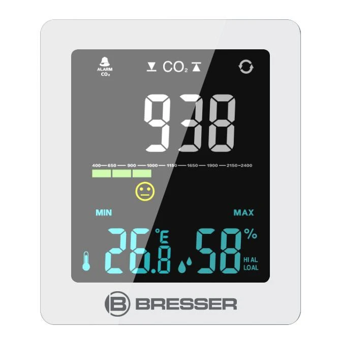 BRESSER CO² oro kokybės monitorius Smile baltas