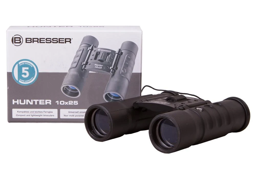 Bresser Hunter10x25 Kompaktiški Neperšlampami Kišeniniai Žiūronai