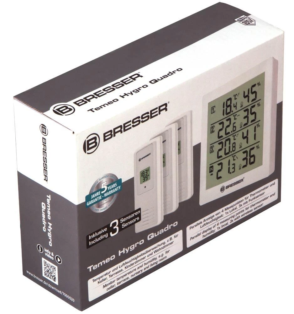 Bresser Temeo Hygro Quadro Meteorologinė stotis, balta