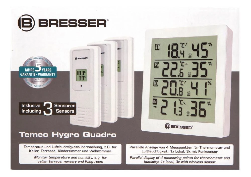 Bresser Temeo Hygro Quadro Meteorologinė stotis, balta