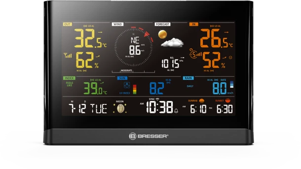 BRESSER WLAN Comfort Orų centras su 7 viename profesionaliu jutikliu ir moderniu spalvotu