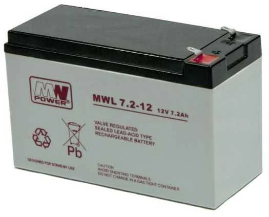 Mw Power MWPower MWP 12V 7,2Ah F2(250) AGM akumuliatorius, 12 metų