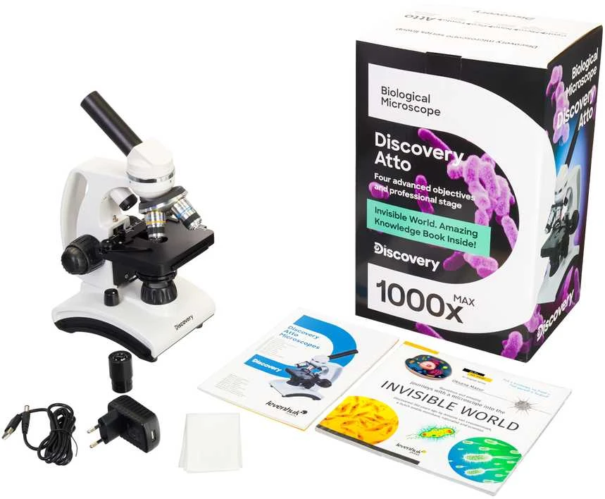 Discovery Atto Polar mikroskopas su knyga