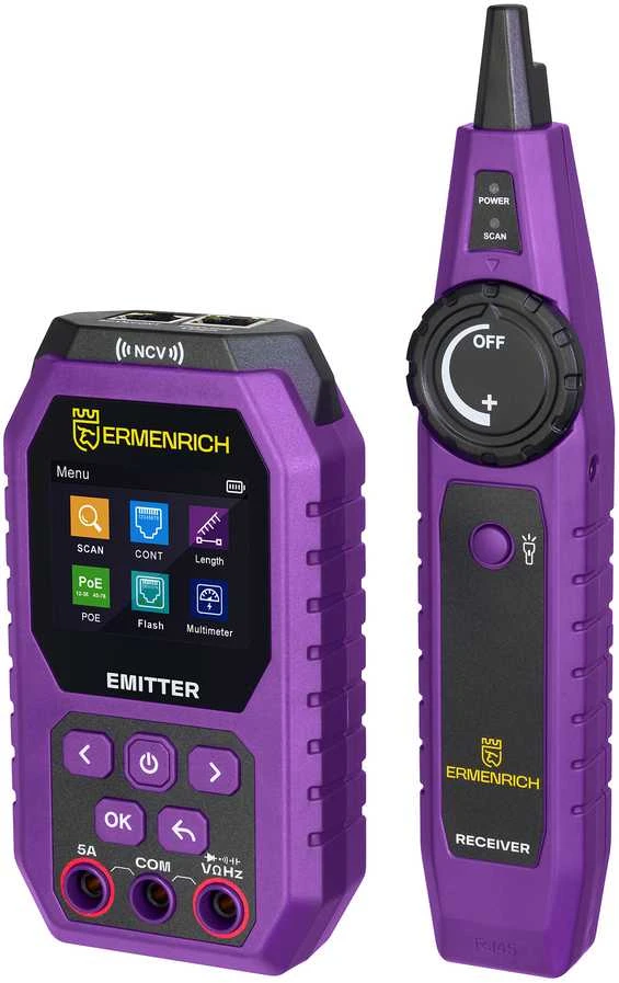 Ermenrich Ping SM75 kabelių testeris su multimetru